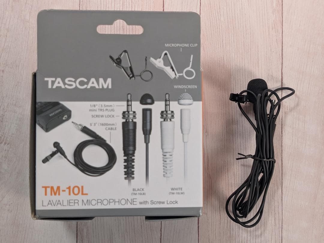 【美品｜マイクスポンジ付】TASCAM TM-10LB ラベリアマイクロホン