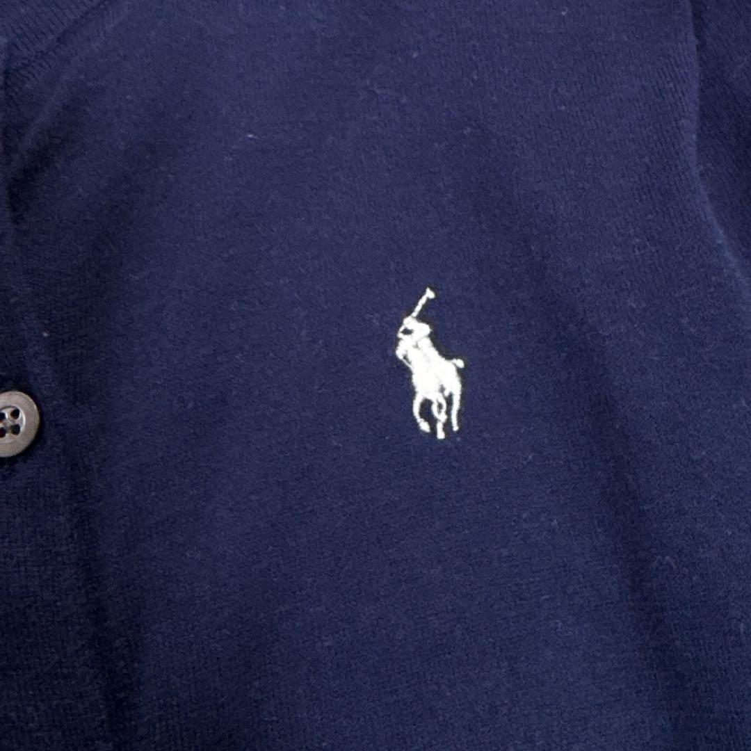 美品 ラルフローレン カーディガン 七分袖 ネイビー ポニー刺繍 国内正規品 M