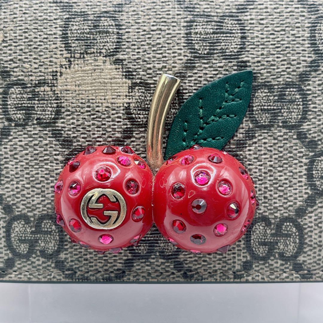 レア✨GUCCI グッチ チェリー 二つ折り財布 GGスプリーム チェリー 箱付