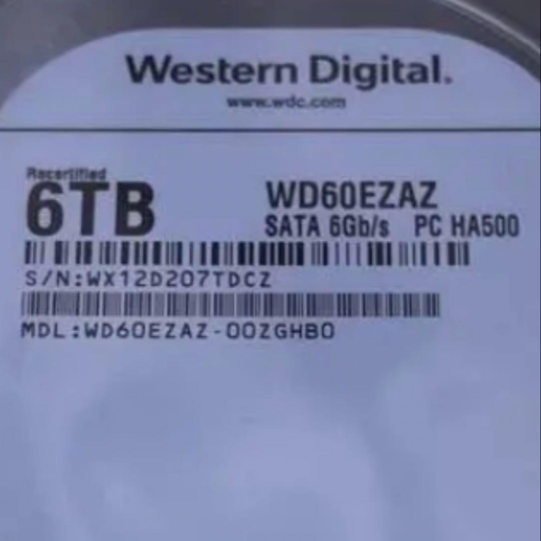 WD 6TB WD60EZAZ 内蔵型ハードディスクドライブ　未開封
