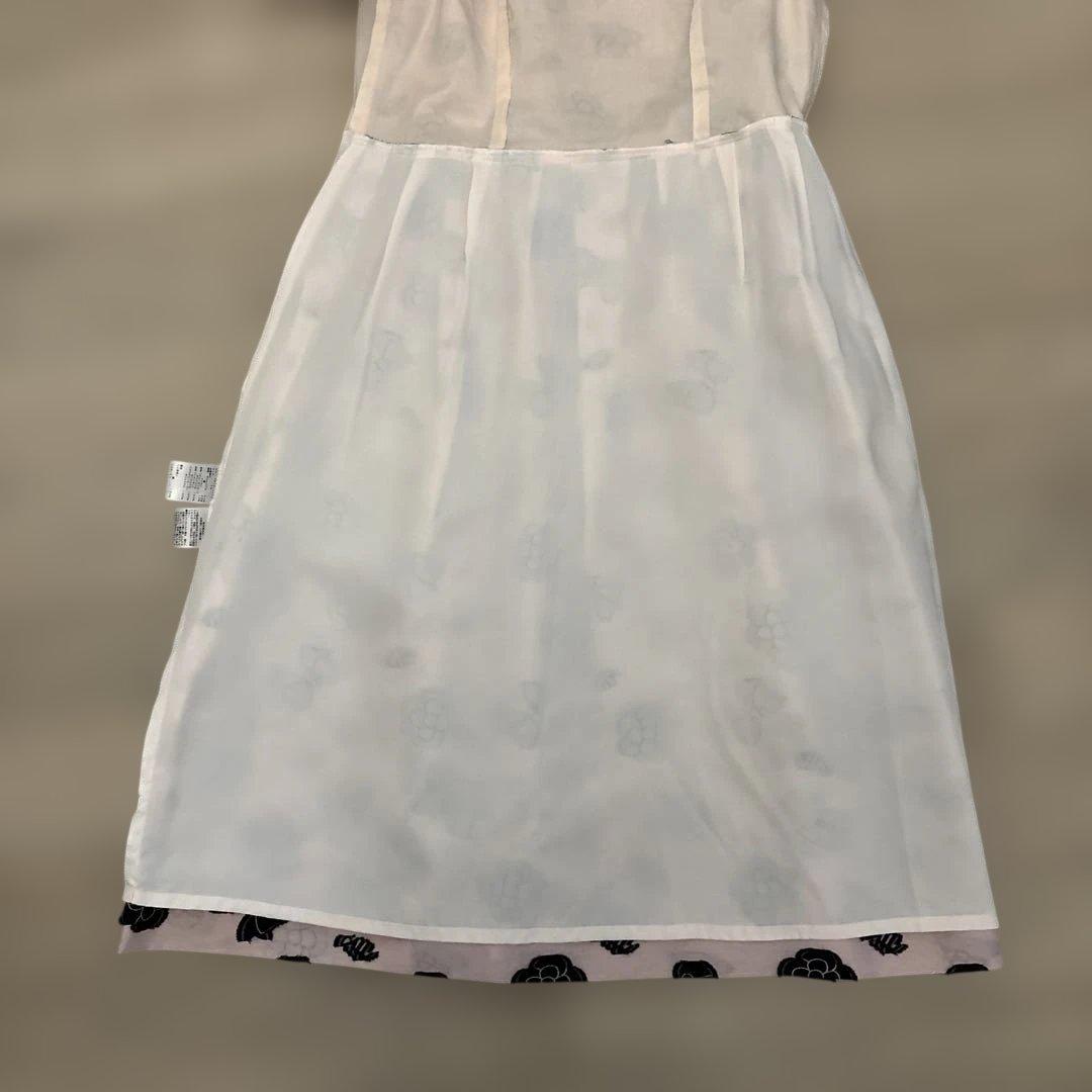 【美品】M'S GRACY エムズグレイシー カメリア リボン柄 ワンピース38