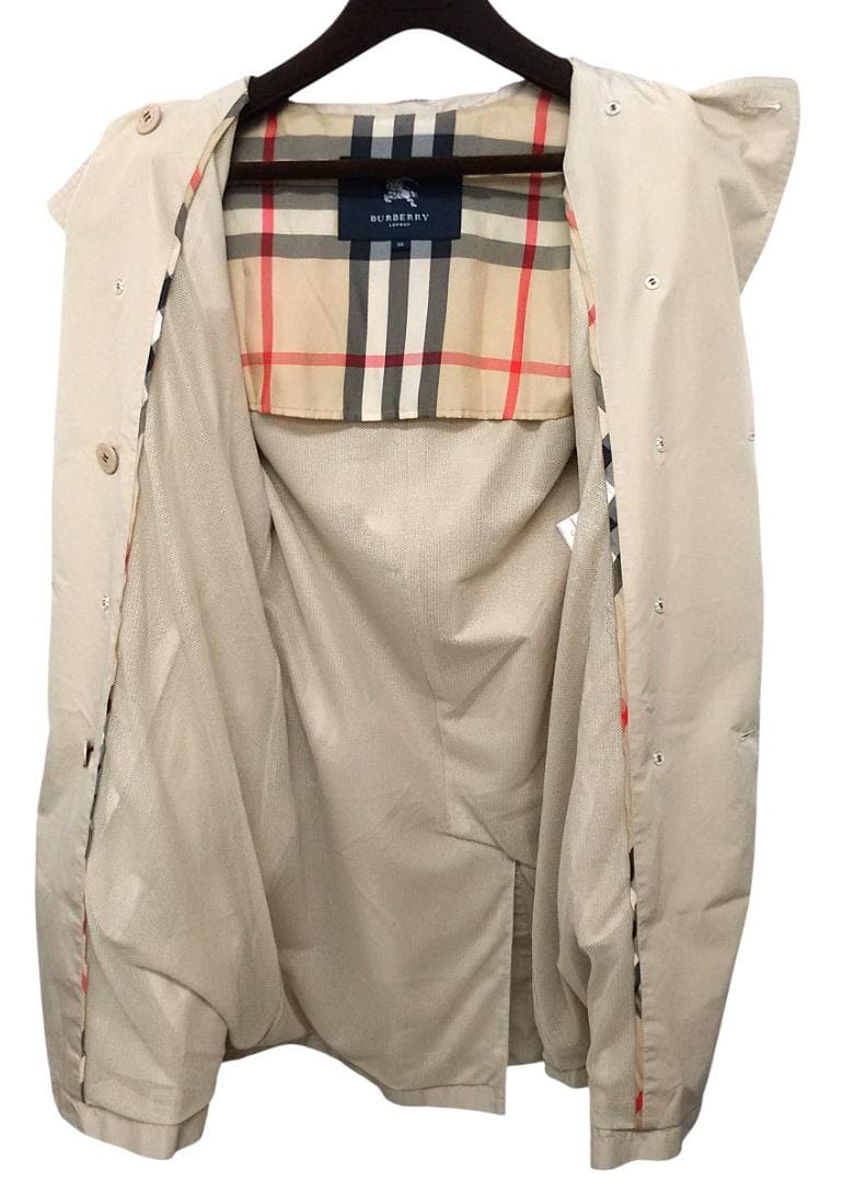BURBERRY　LONDON　バーバリー　フード付き　薄手トレンチコート