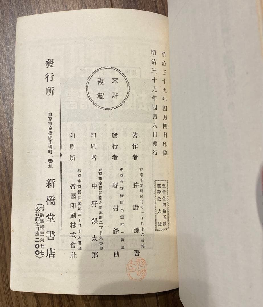 神経衰弱の豫防法 狩野謙吾　狩野病院長　1906年　出版