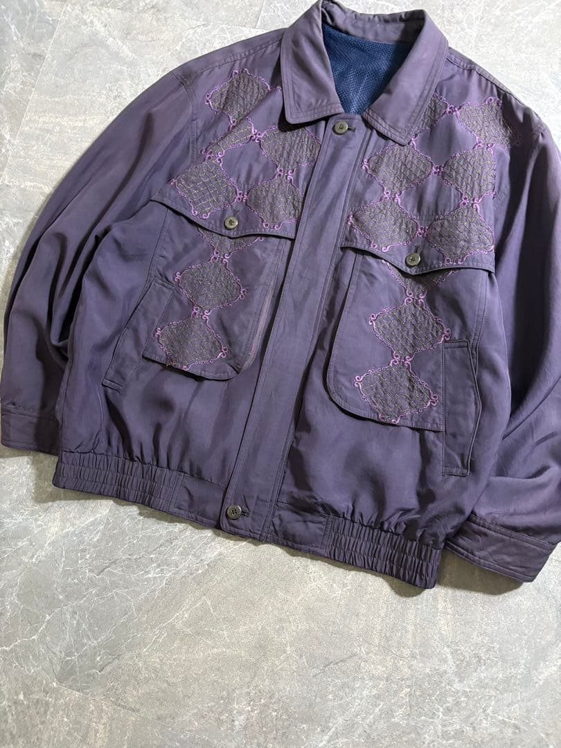 ジャケット・アウター 90s Vintage silk zip up jacket archive