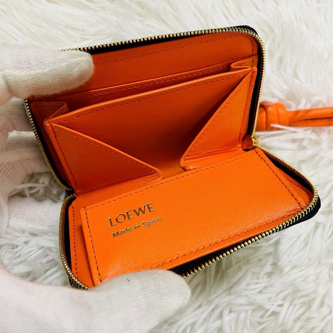 未使用級✨付属完備✨LOEWE ケース ラウンドジップ ノット レザー 黒