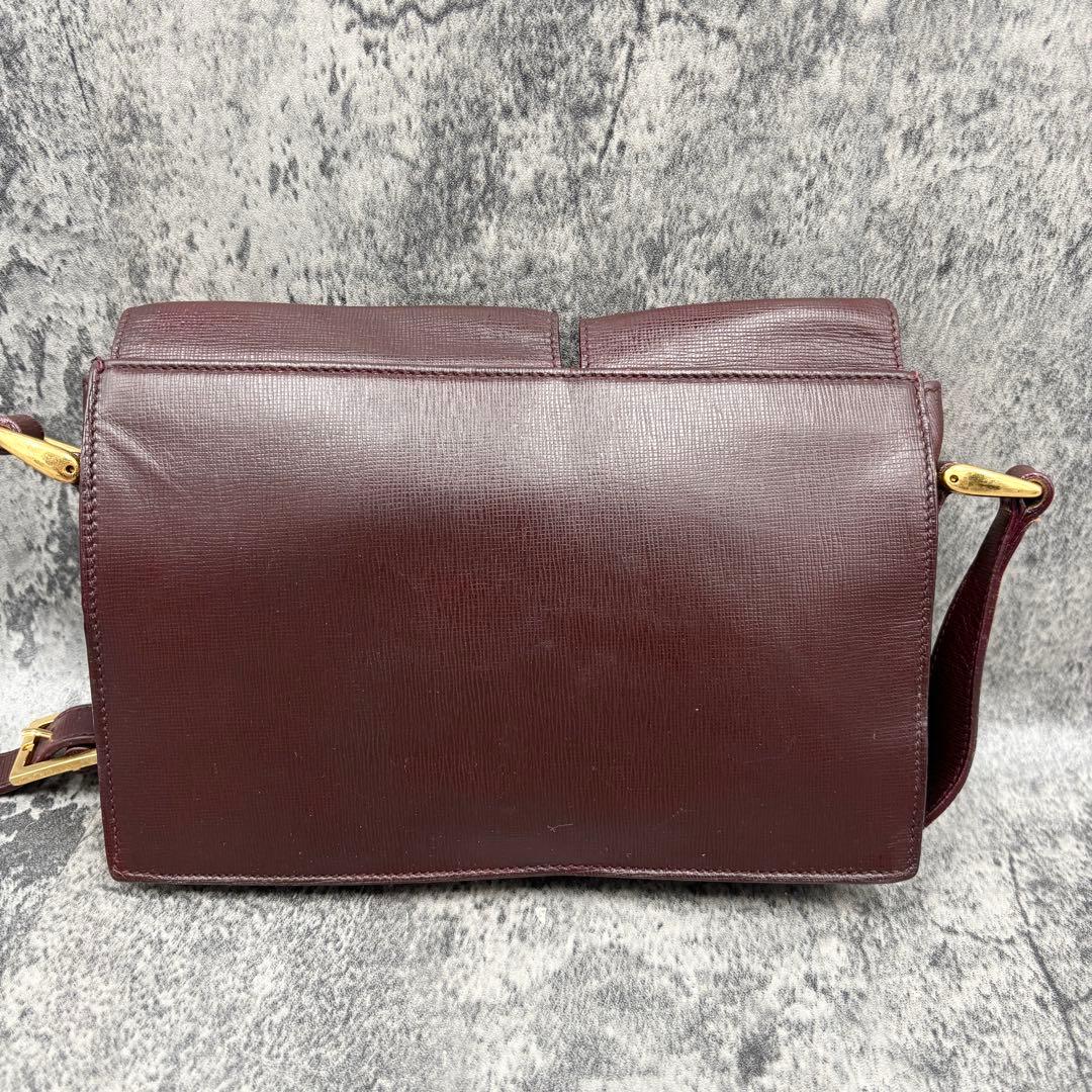 ✨美品✨GUCCI ボディバッグ ウエストポーチ　ターンロック レザー ボルドー