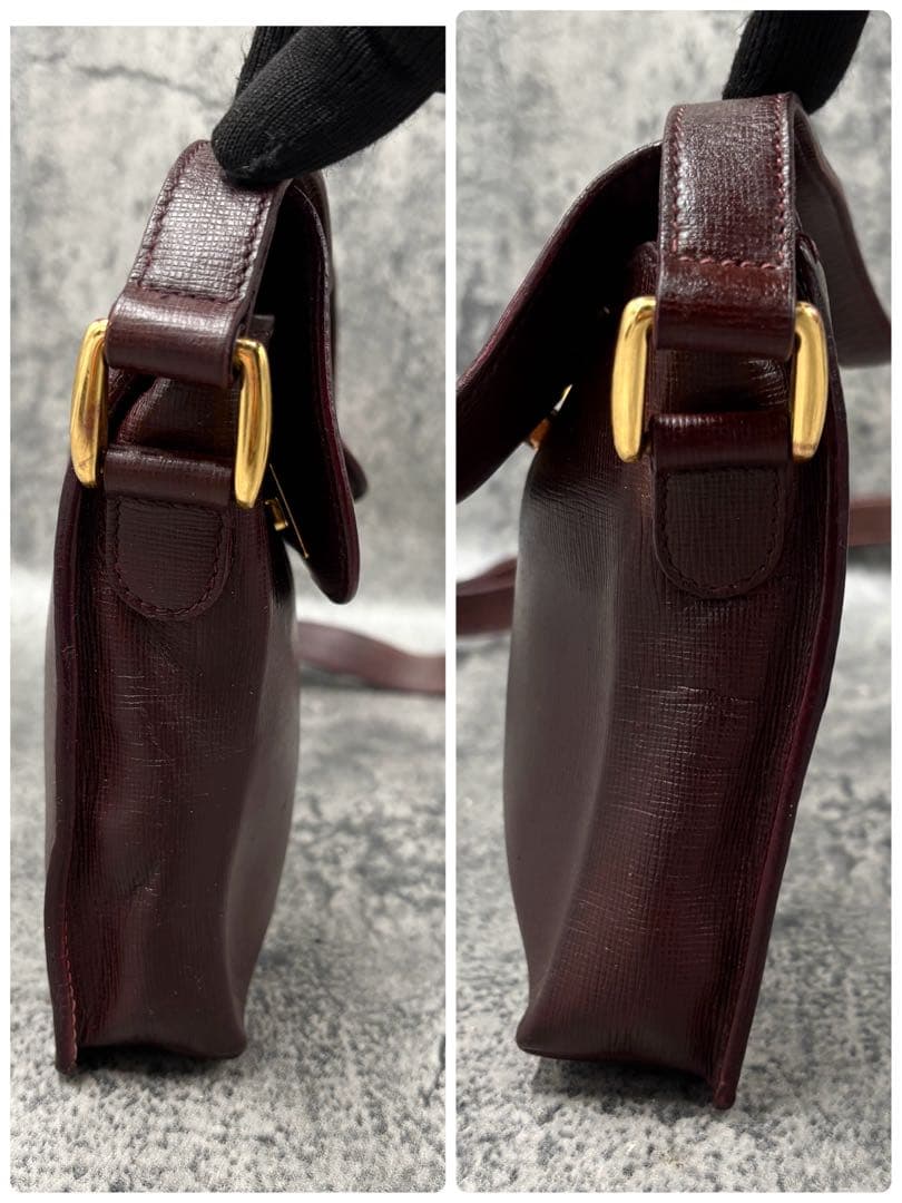 ✨美品✨GUCCI ボディバッグ ウエストポーチ　ターンロック レザー ボルドー