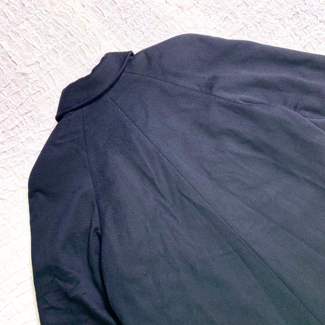 Cashmere カシミヤ100%　ネイビー　ステンカラーコート　ロング