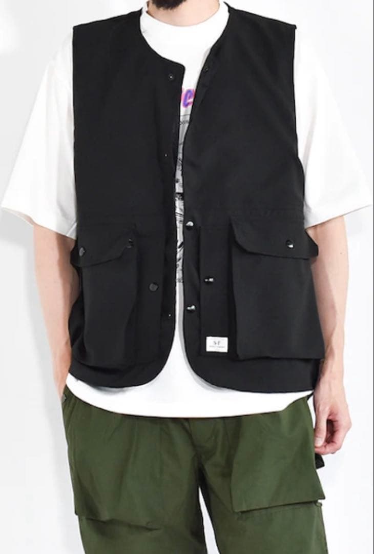 Cultivator Vest Wool Like Tropical ササフラス