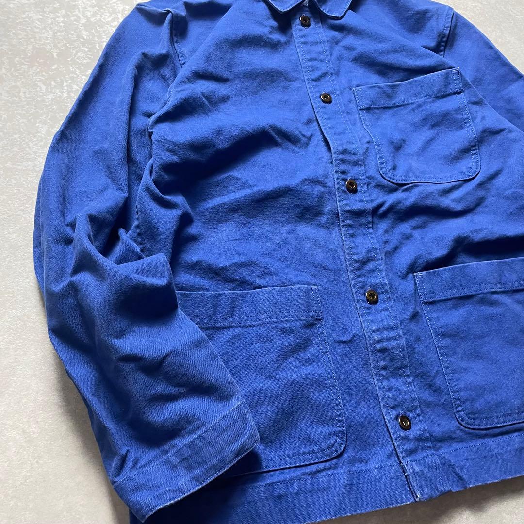 90s OLD GAP フレンチワークジャケットブルーダック地カバーオール古着