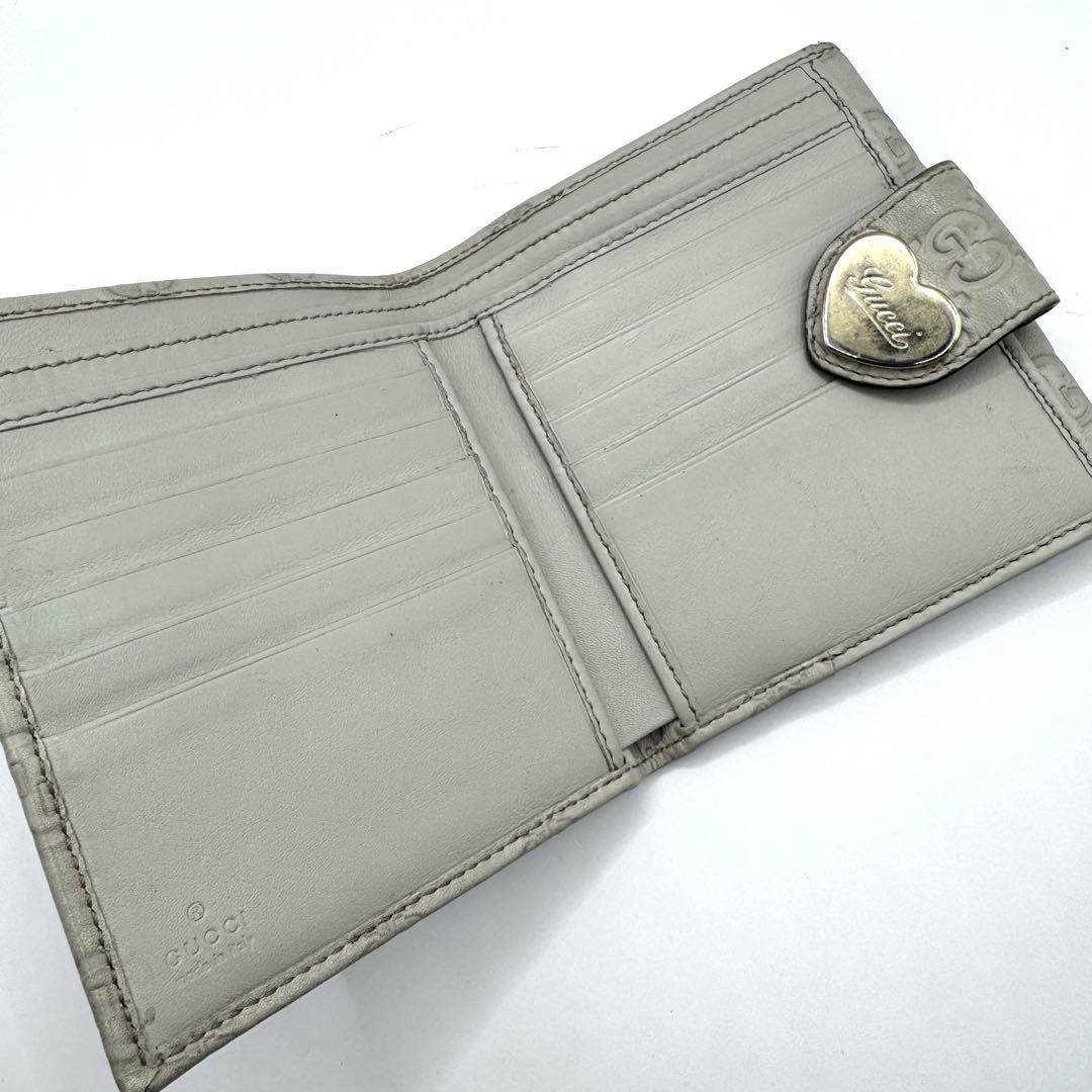 GUCCI グッチ Wホック 財布 グッチシマ レザー 折り財布