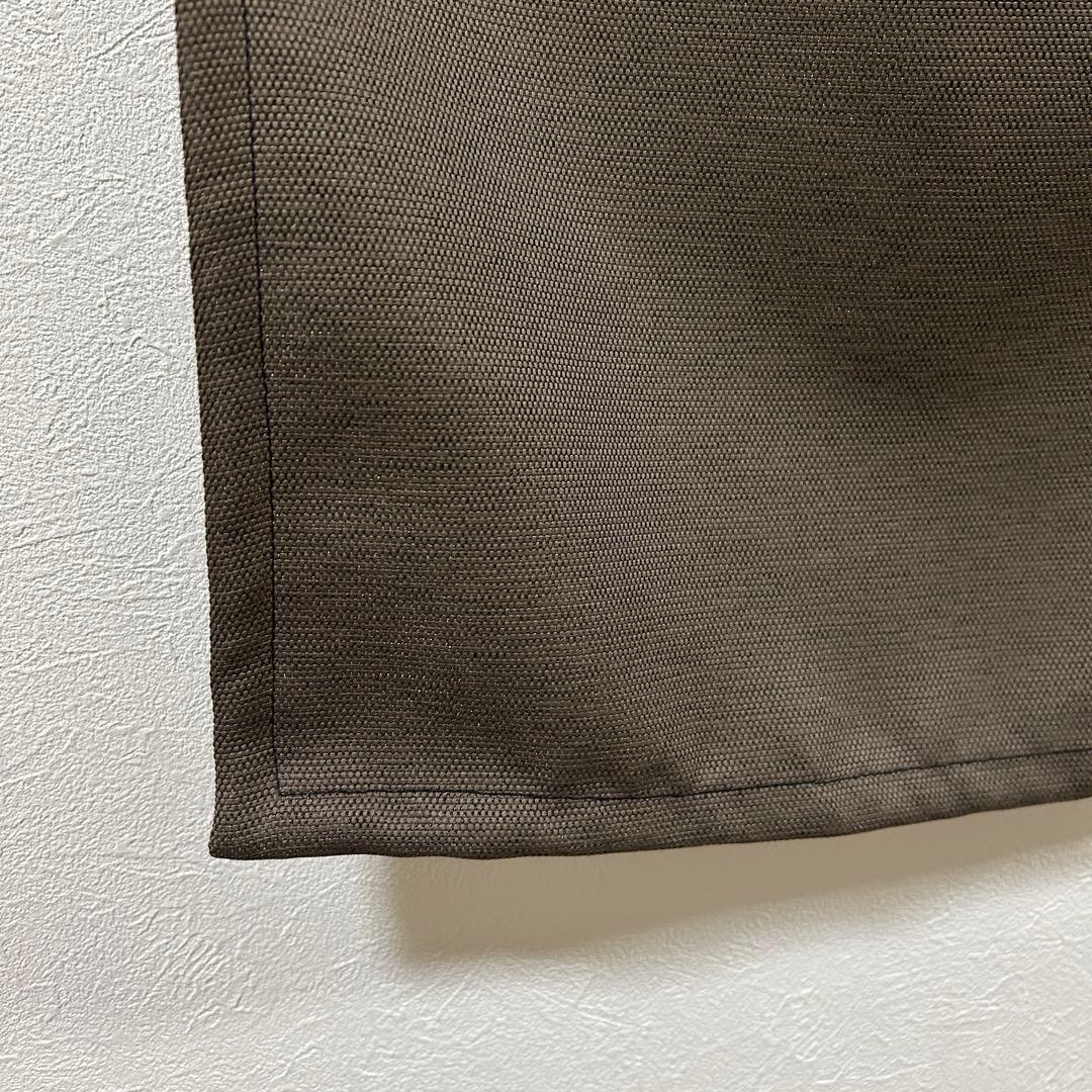 【りんごちっぷ】カフェカーテン　3枚　オーダー品　刺繍　遮光　ブラウン