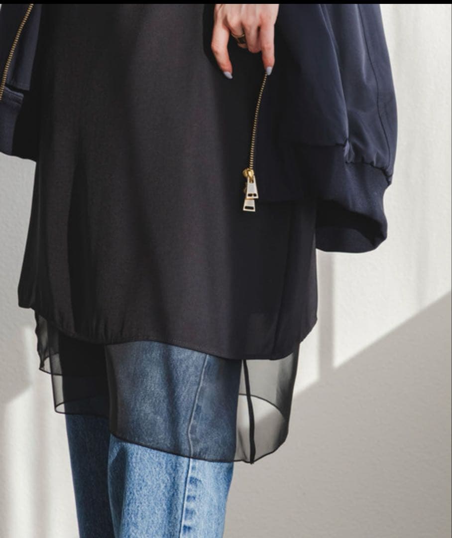 noble ワンピース シアーレイヤーリバーシブルワンピース美品