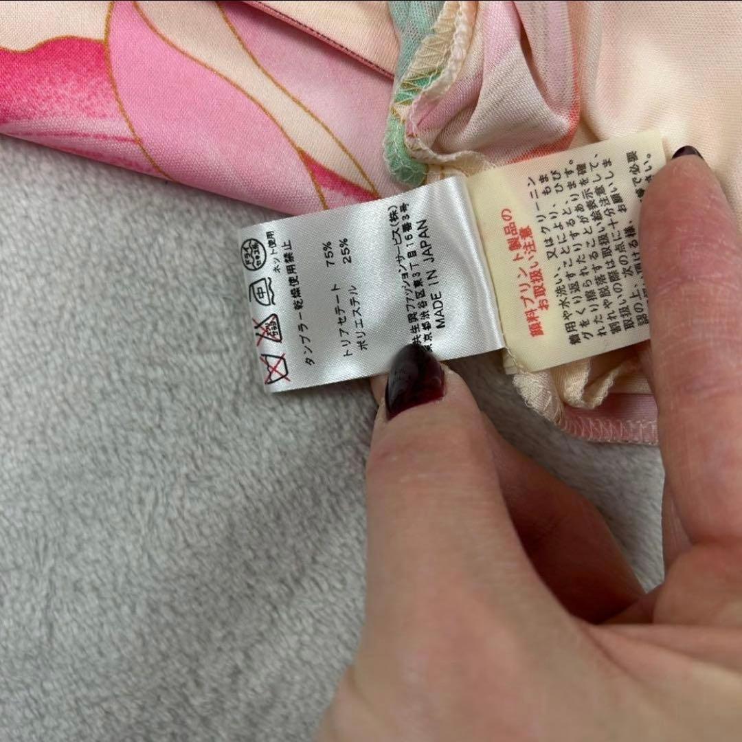 新品未使用 レオナール ワンピース カンカン素材 花柄 M ピンク レディース