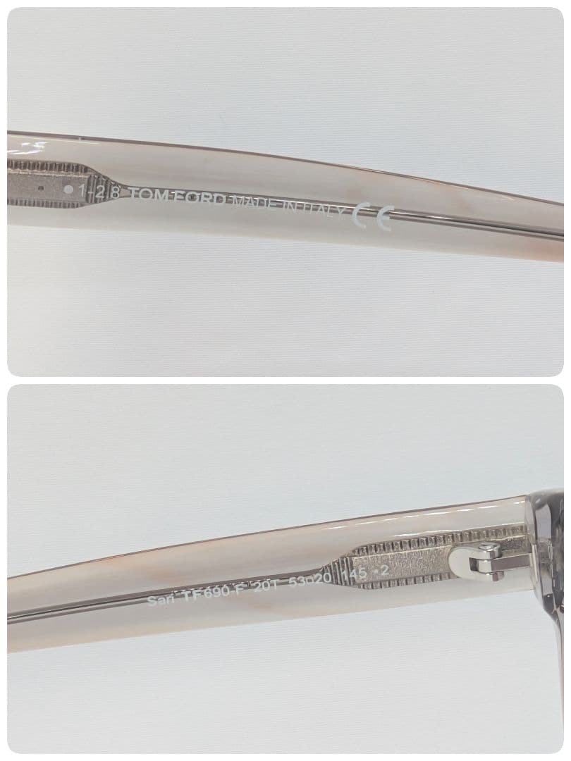 美品 トムフォード Sari TF690 ピンク グラデ サングラス クリア