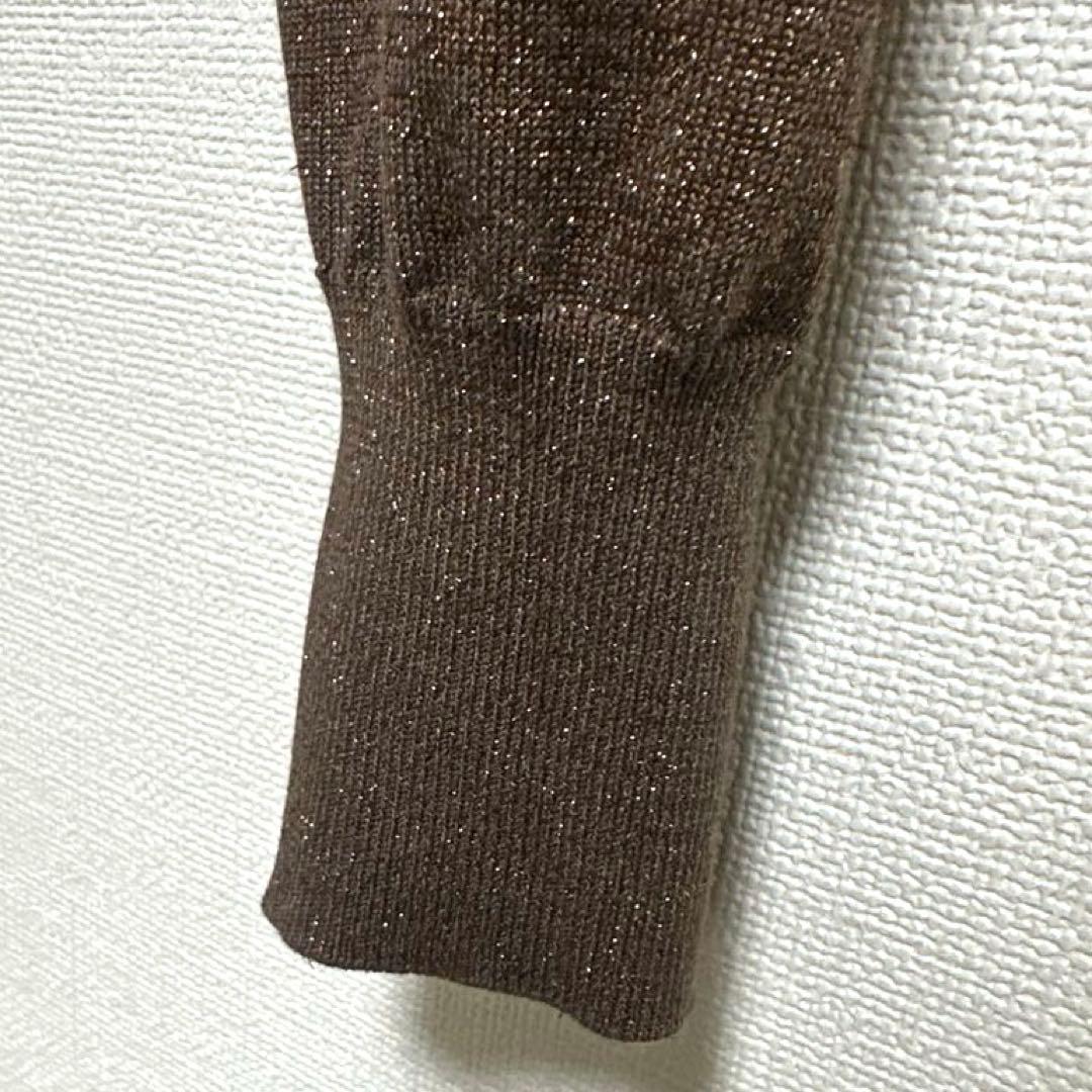 anuans シルクブレンドベーシックニットカーディガン　brow茶色　シルク混
