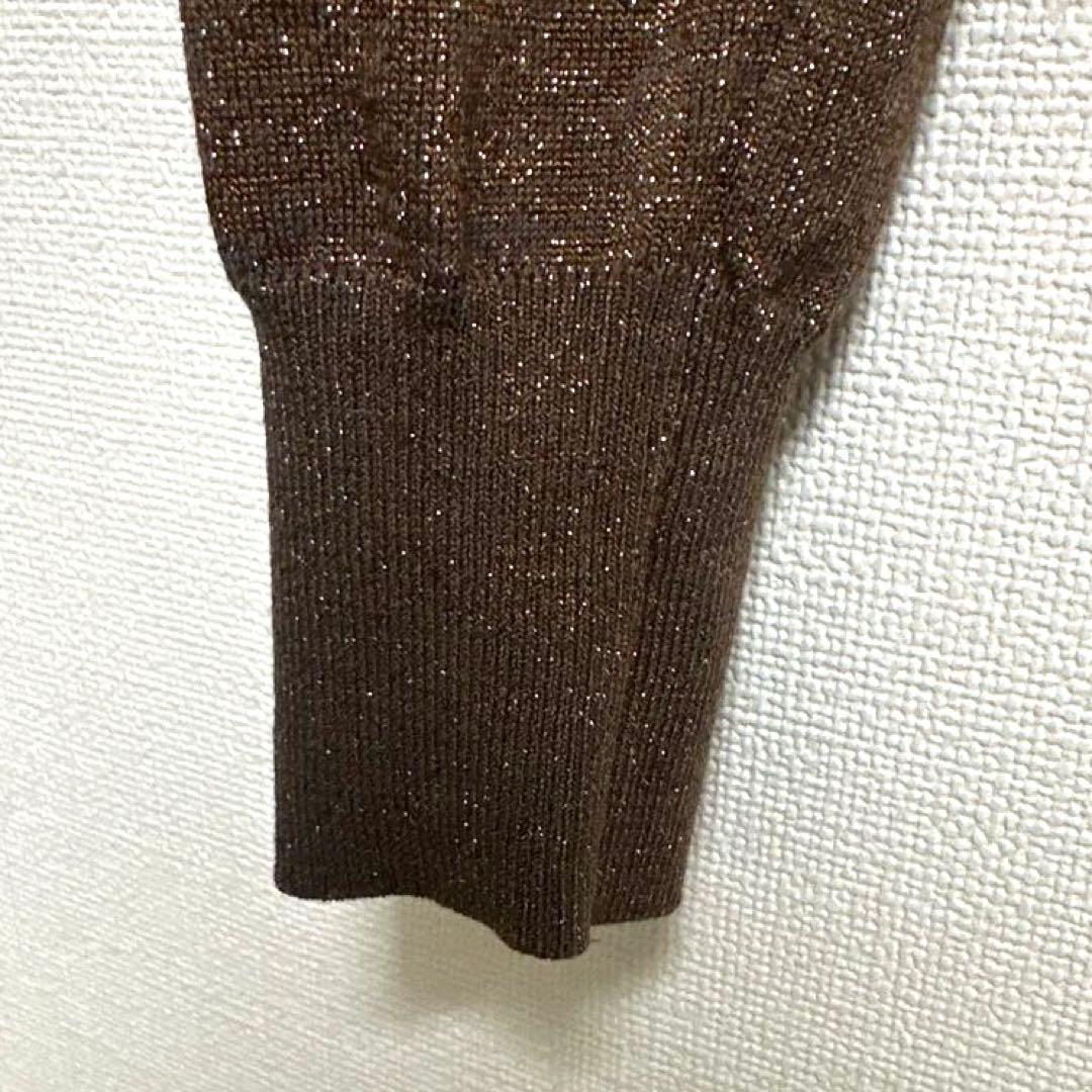 anuans シルクブレンドベーシックニットカーディガン　brow茶色　シルク混