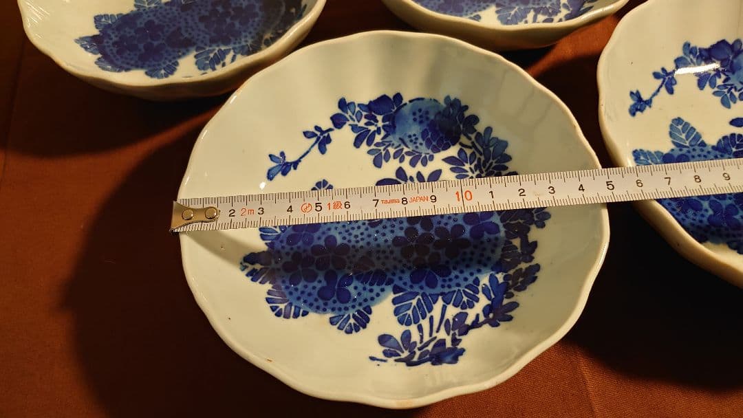 古伊万里　伊万里　染付　柘榴の図　なます皿　江戸期　５客