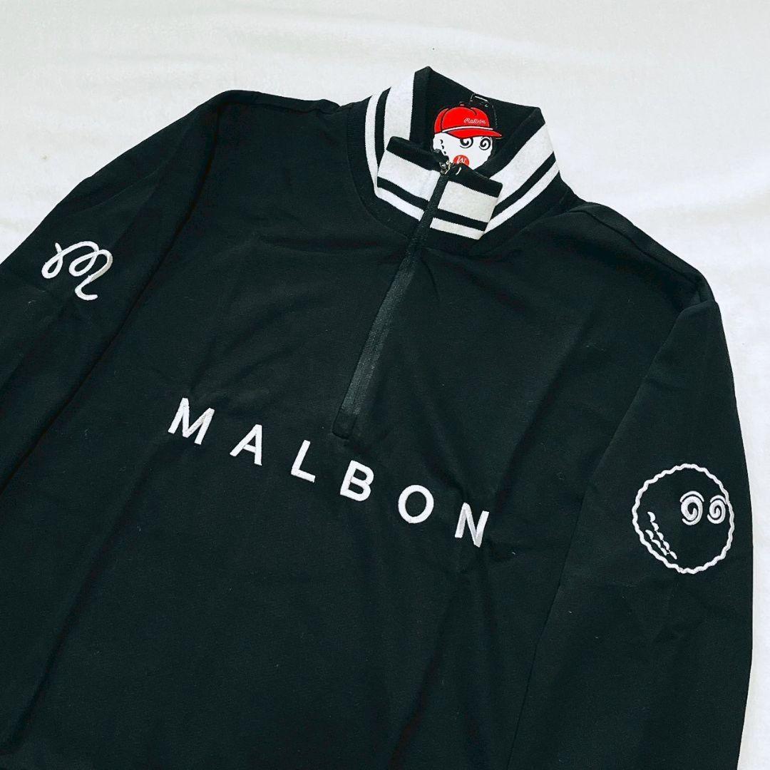 新品　マルボン　Malbon golf　ゴルフ　ハーフジップシャツ　ブラック　M