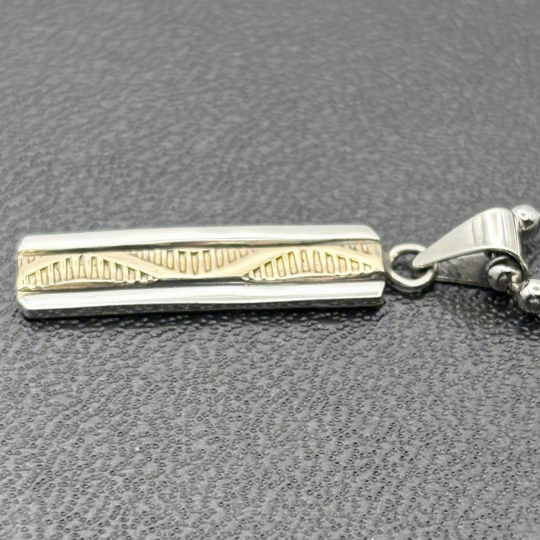 ナバホ族 ブルースモーガン 14K スタンプワーク ツートン ネックレス 美品