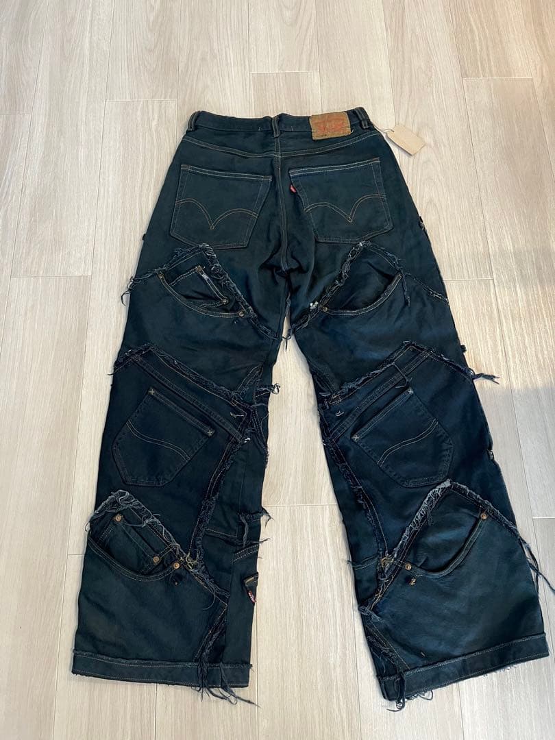 パンツ juemi Rise Linking Black Denim
