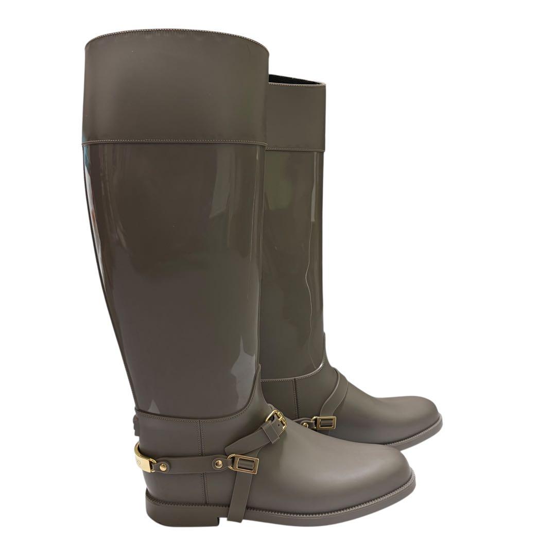 Jimmy Choo ジミーチュウ レインブーツ ラバー ロングブーツ グレー