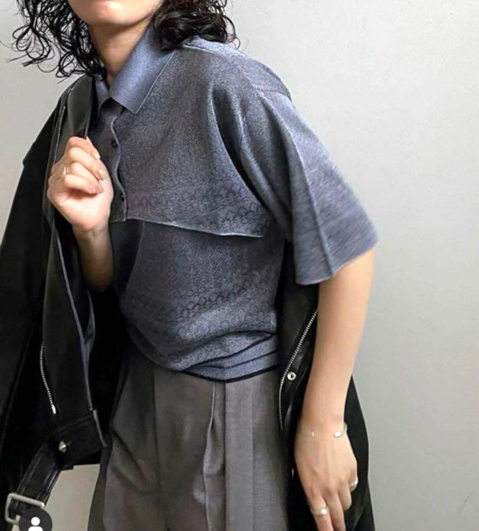 トップス MEDI JACQUARD POLO KNIT