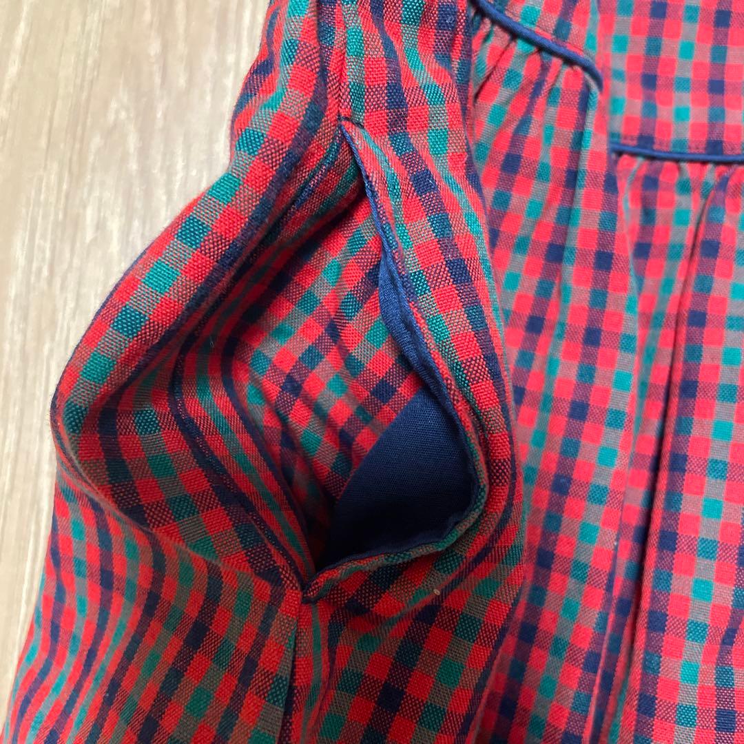 familiar 赤緑チェック ワンピース　赤チェック　美品