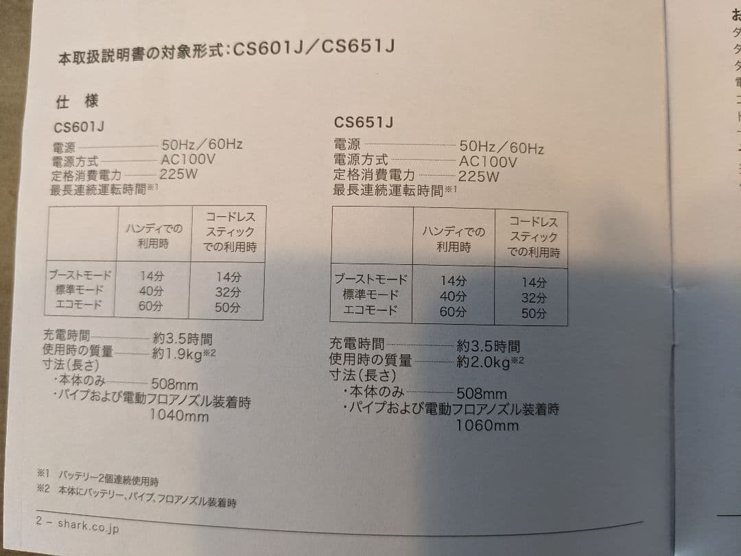 【そうこ】Shark スティッククリーナー 本体　バッテリー2個付き