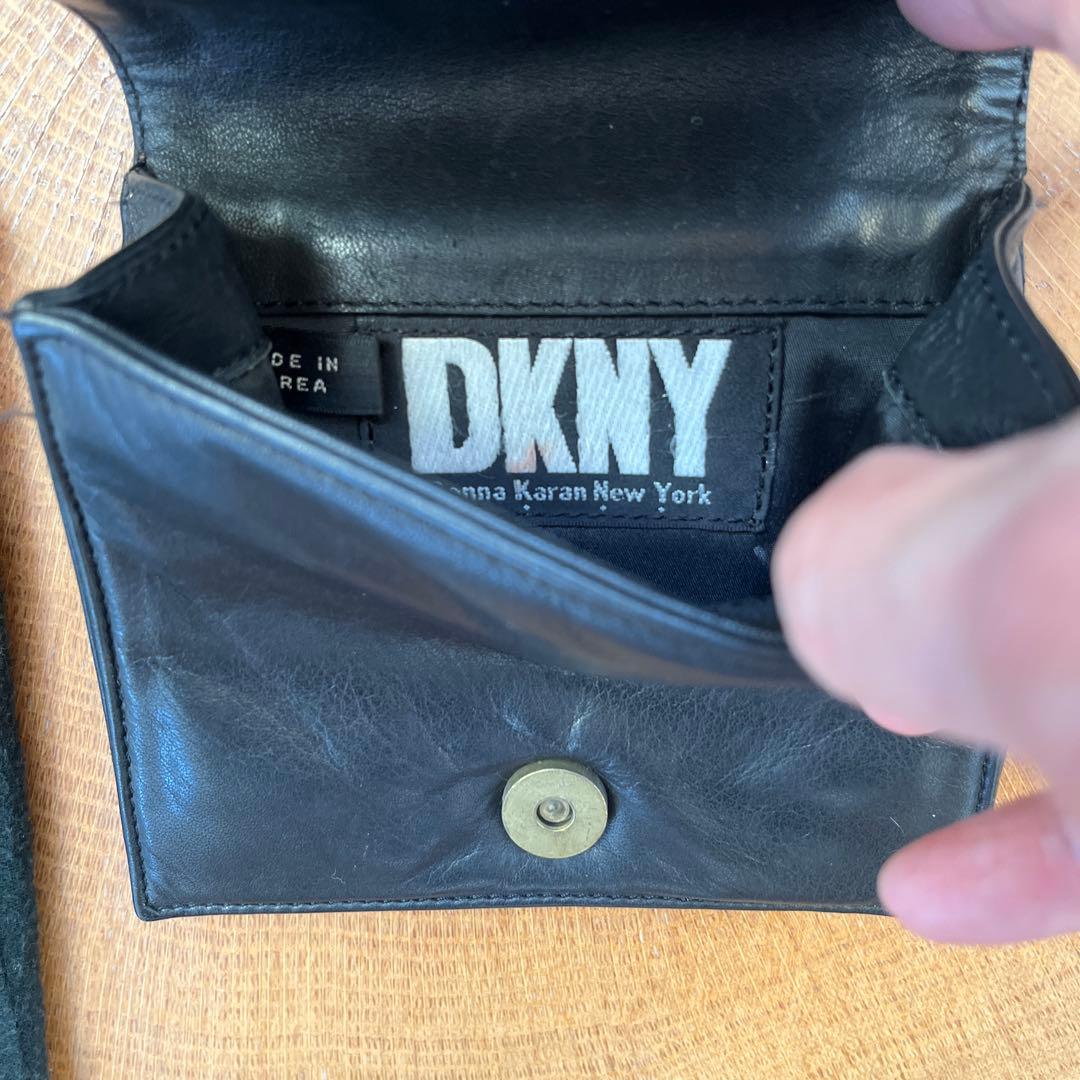 【希少】DKNY ヴィンテージ レザーウエストポーチ 本革 メタルパーツ 韓国製