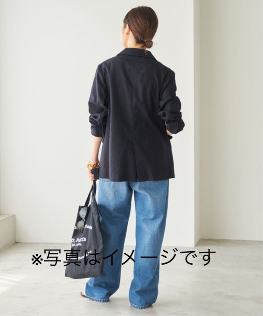 24SS スローブイエナ リネン テレデランジャケット ブラック