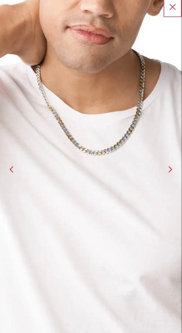 DIESEL シルバー&ゴールド チェーンネックレス