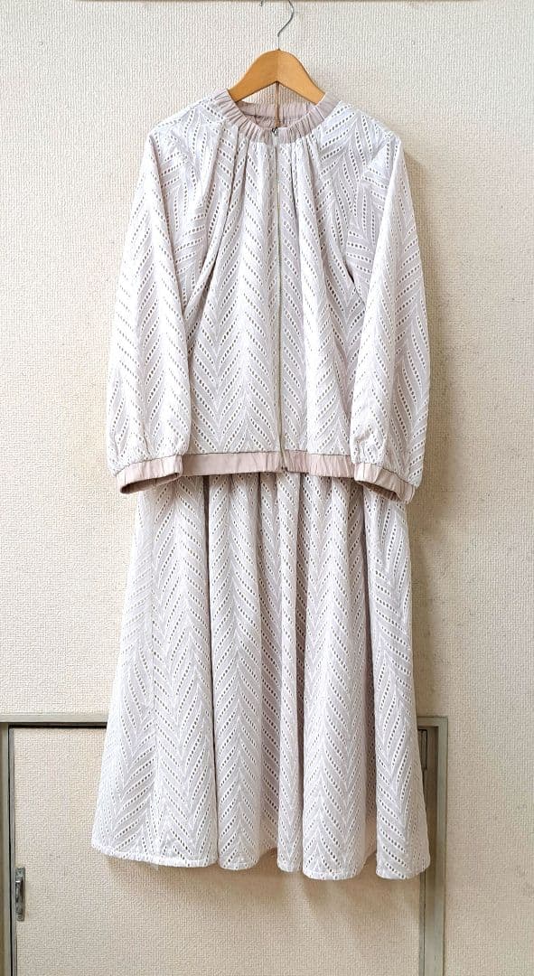 ◆le ciel◆リバーシブル刺繍レーススカート　オフホワイト