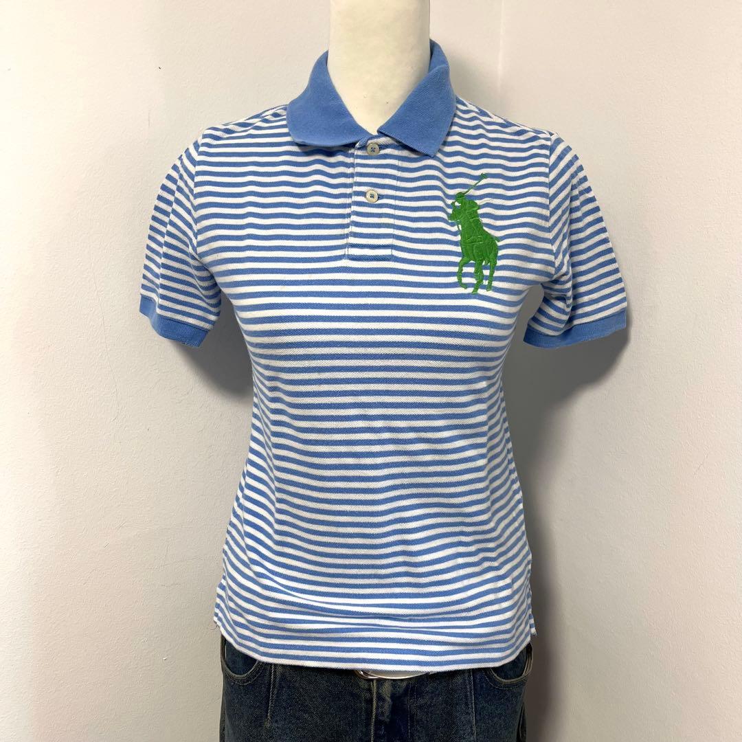 polo ラルフローレン ポロシャツ　ビックポニー　 y2k グランジ ボーダー