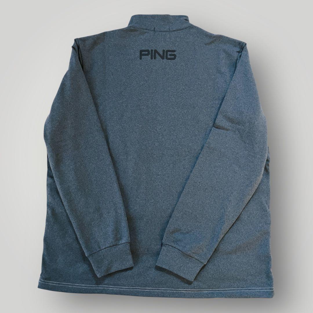 【新品】PING 2024年　キルティング ハーフジップシャツ　ホワイト　M