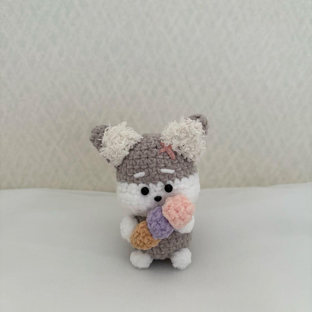 福袋 あみぐるみ.ポーチ.お空を飛びたいな（白ねこ） 編み物 ハンドメイド