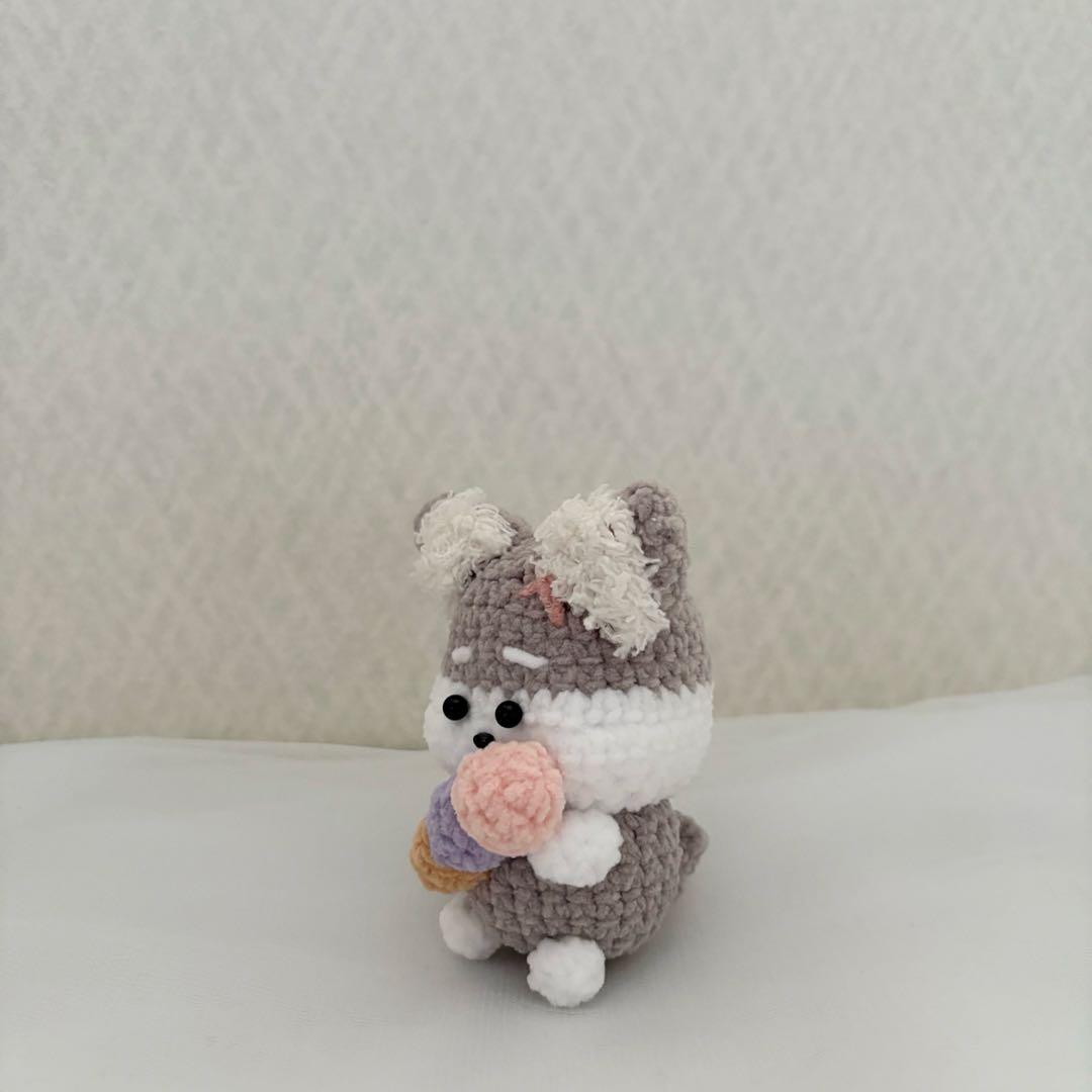 福袋 あみぐるみ.ポーチ.お空を飛びたいな（白ねこ） 編み物 ハンドメイド