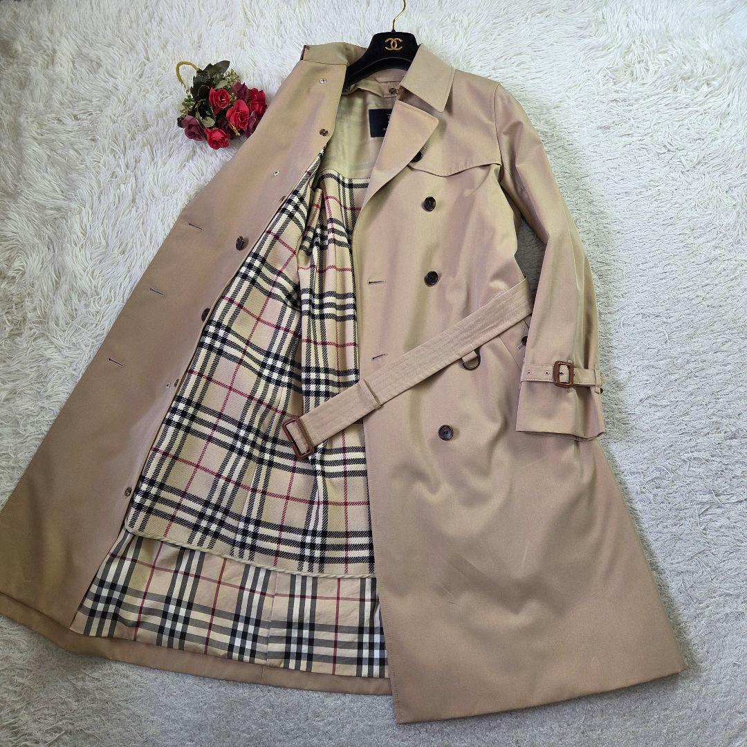 美品 バーバリー トレンチコート ハニーベージュ ノバチェック ライナー 38M