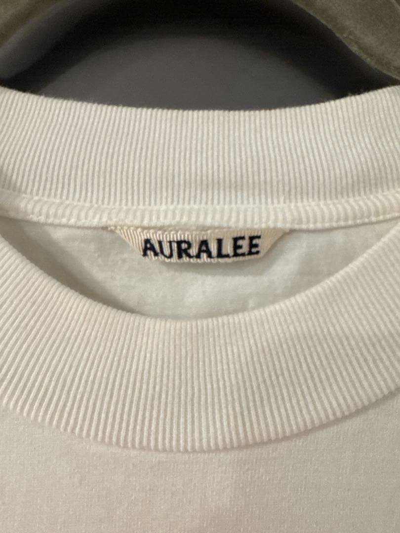 AURALEE ホワイト Tシャツ 100%コットン