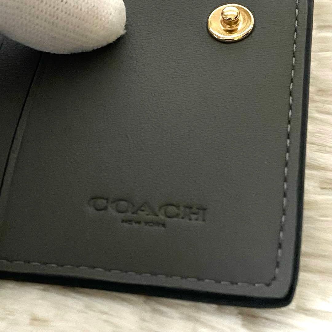 未使用品【COACH】エライザ スモール ウォレット二つ折り財布 グレー 大人気