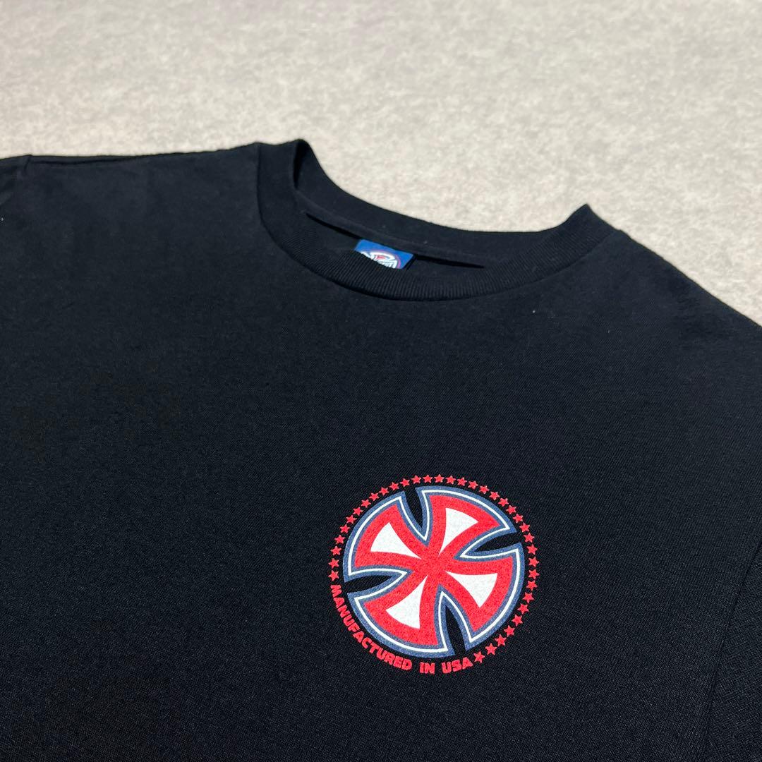 パ*チ様 00s程 USA製 INDEPENDENT アイアンクロス Tシャツ