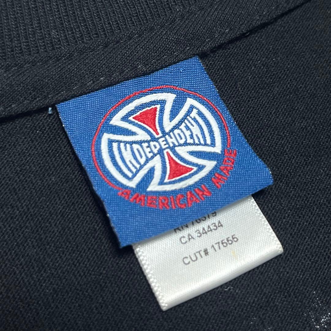 パ*チ様 00s程 USA製 INDEPENDENT アイアンクロス Tシャツ
