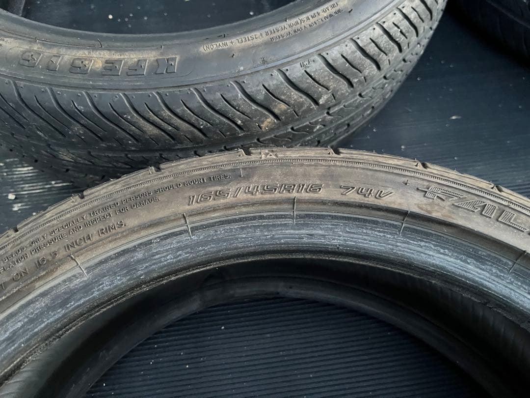 溝有り！165/45R16 タイヤ 4本セット