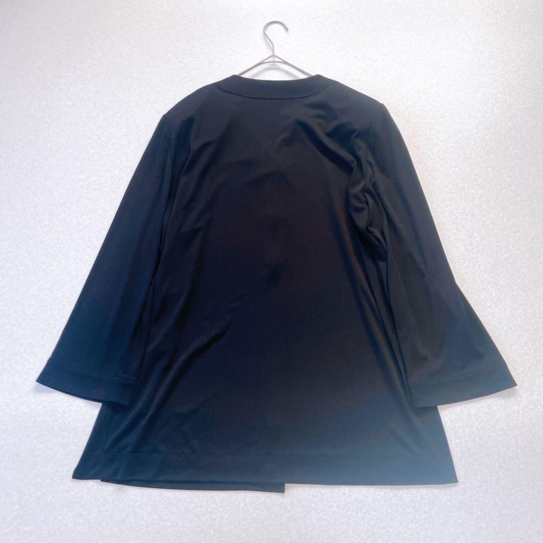 美品　レオナール　カンカン　カーディガン　ロゴボタン　黒　M