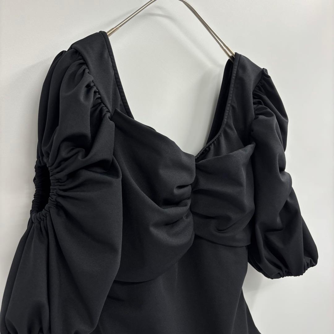 美品　AMERI　DIMENSIONAL RIBBON SWIM WEAR　S黒