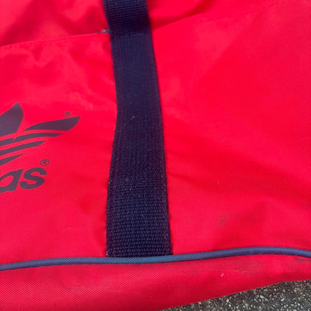 80s adidas ヴィンテージ スクールバッグ ボストンバッグ 赤紺
