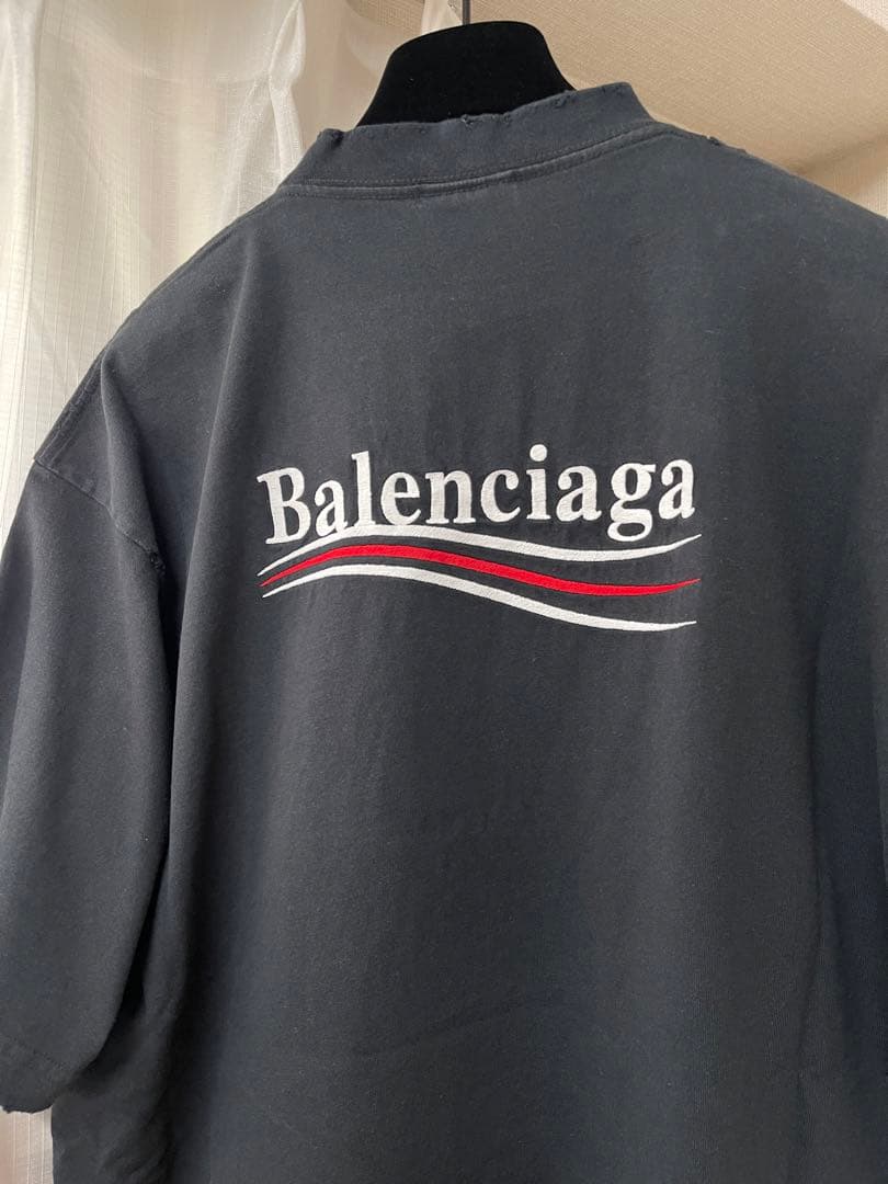 新品未使用 Balenciagaバレンシアガ半袖Ｔシャツ ブラック ダメージ加工