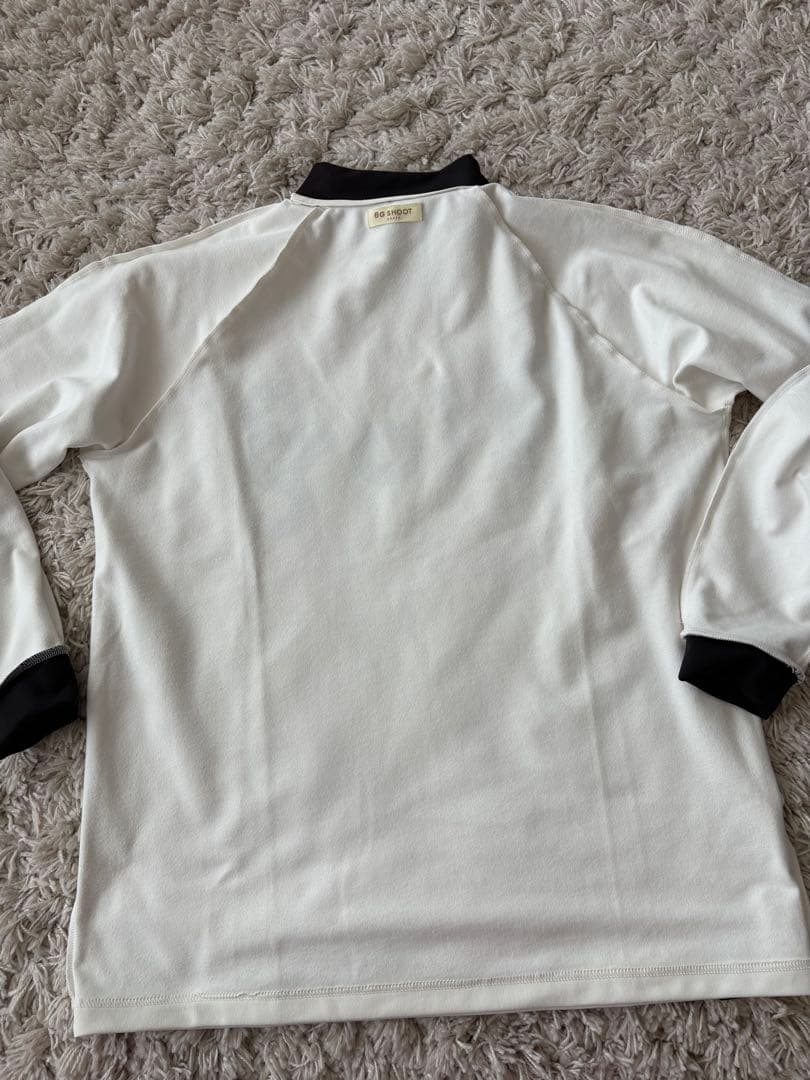 8G SHOOT Logo Print Mock Neck サイズM 白黒
