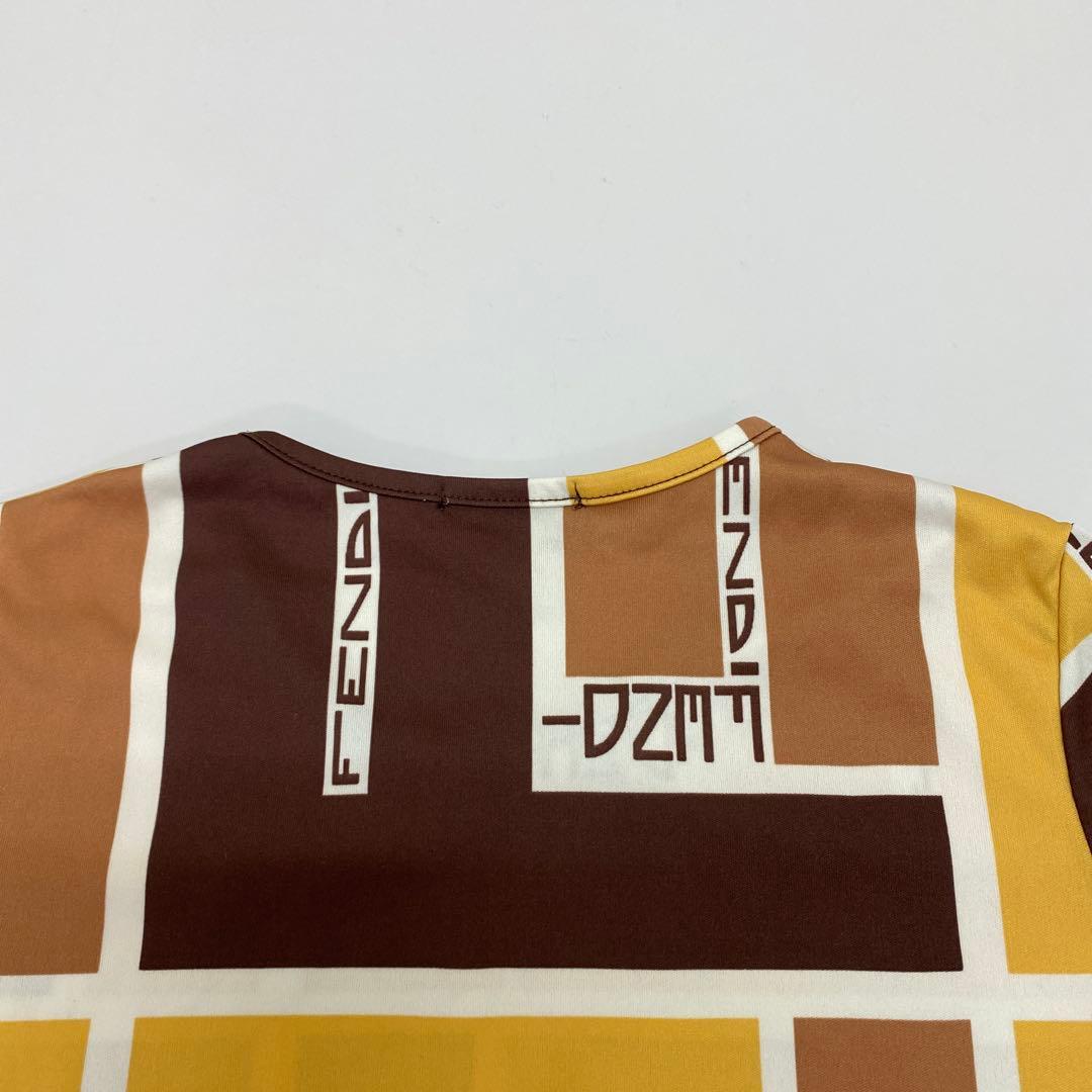 FENDI フェンディ　ズッカ　ズッキーニ　幾何学模様　半袖　Tシャツ　40