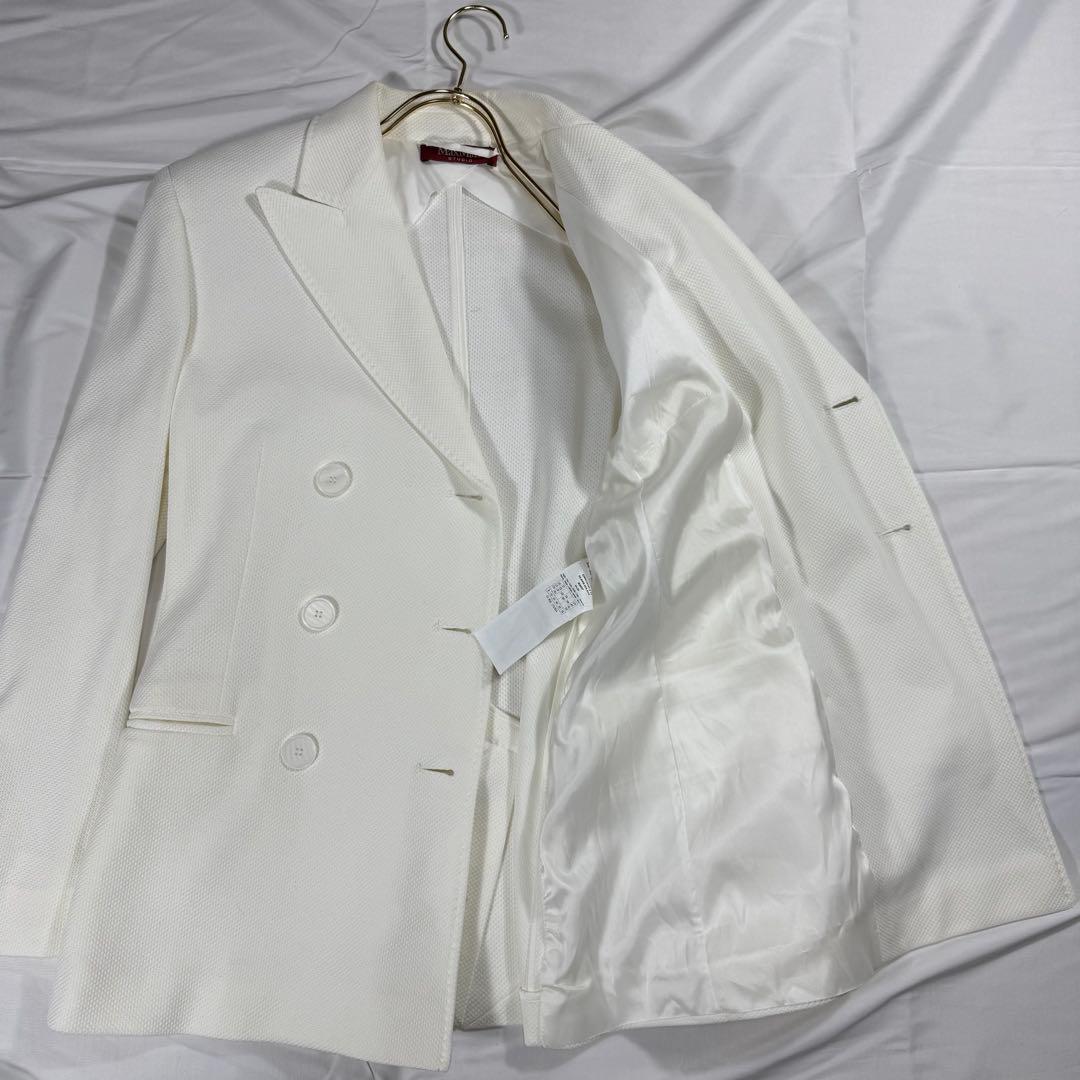 【美品】Max Mara Studio ダブルジャケット レディース 白